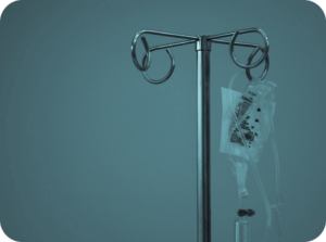 trace chemotherapy waste on an IV pole
